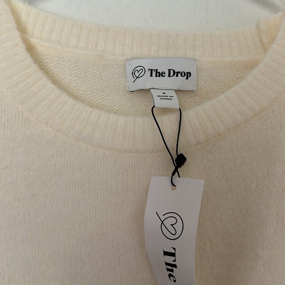 NWT The Drop cream fuzzy soft sweater with twist detail! - Picture 3 of 4